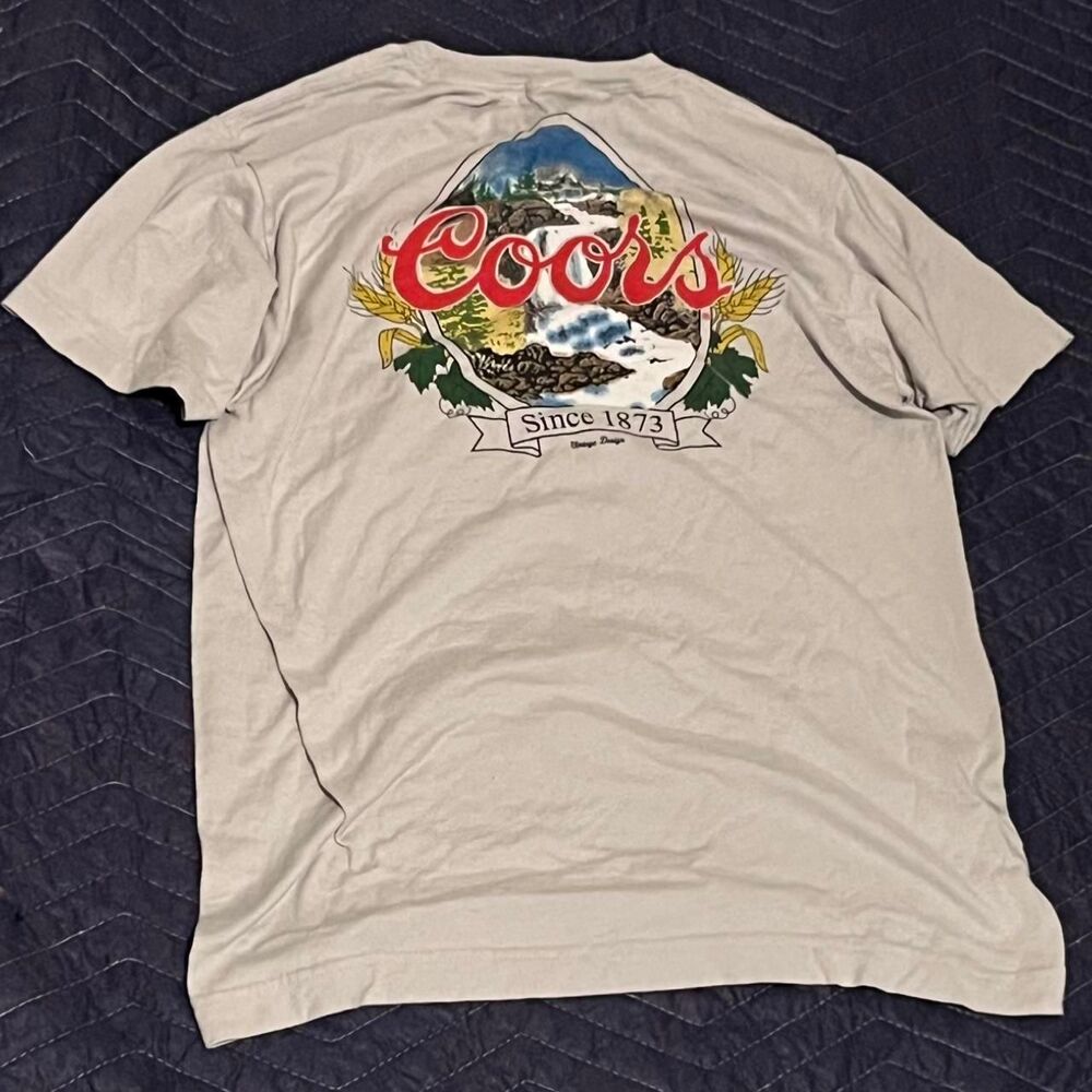 Unbranded Men's Grey and Blue T-shirt